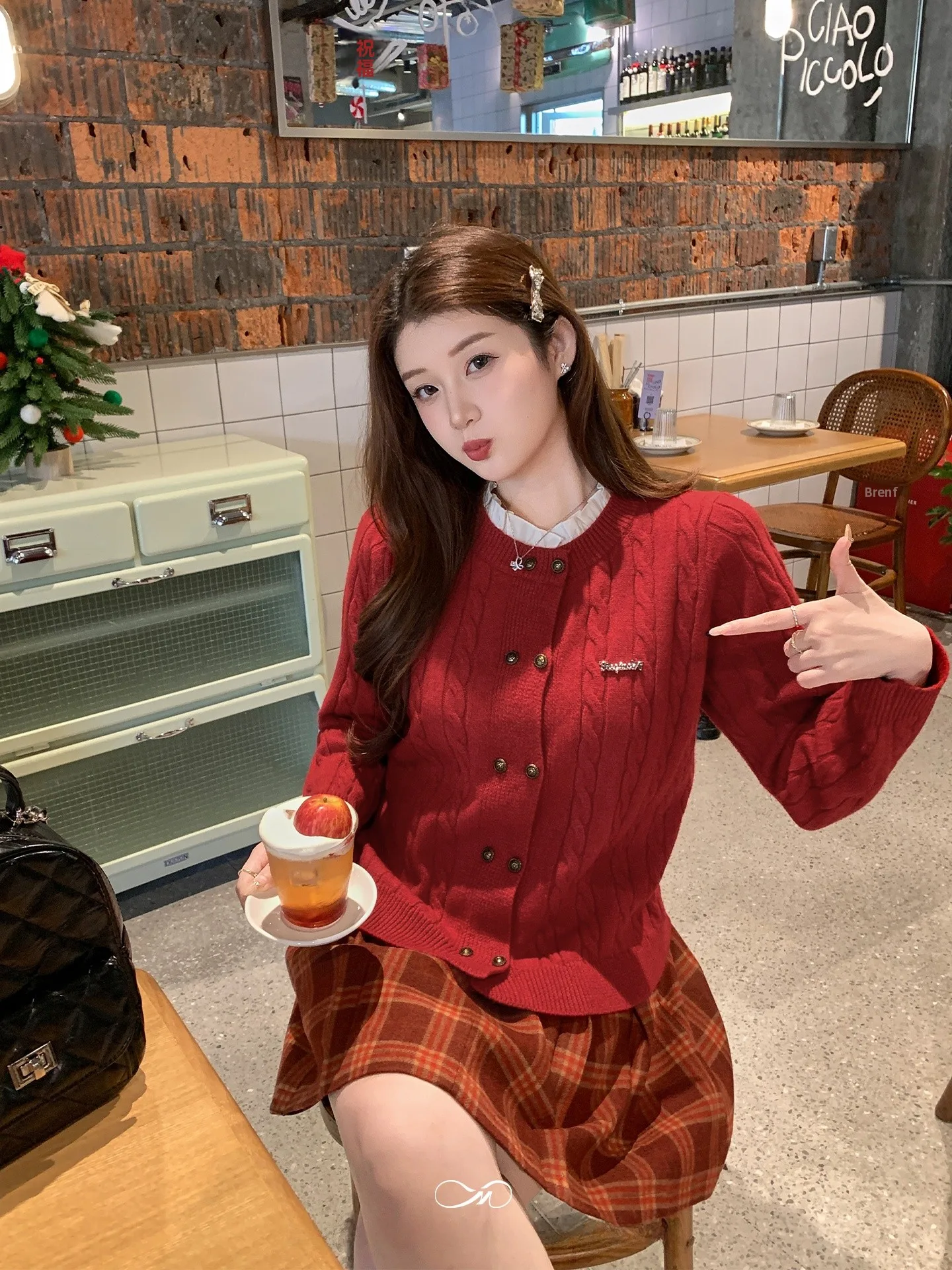 

plus Size Knitted Sweater Fake Two-Piece Winter Casual Style Long Sleeve round Neck Shaped Body Fit Polyester Acrylic N...