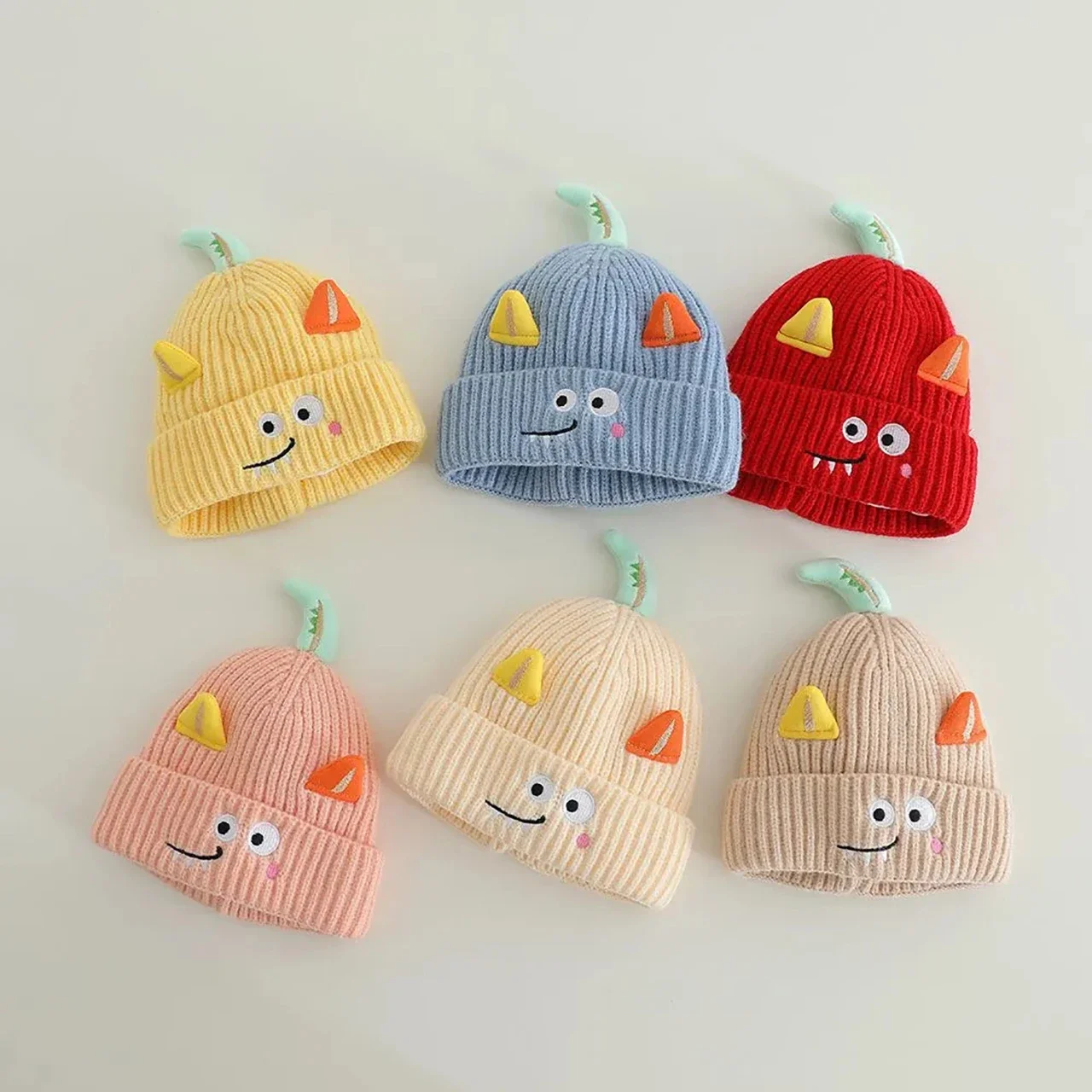 

Cute Cartoon Baby Knitted Hat Funny Kids Beanie 8-36Month Boys Girls Winter Warm Woolen Pullover Cap Children Crochet Bonnet