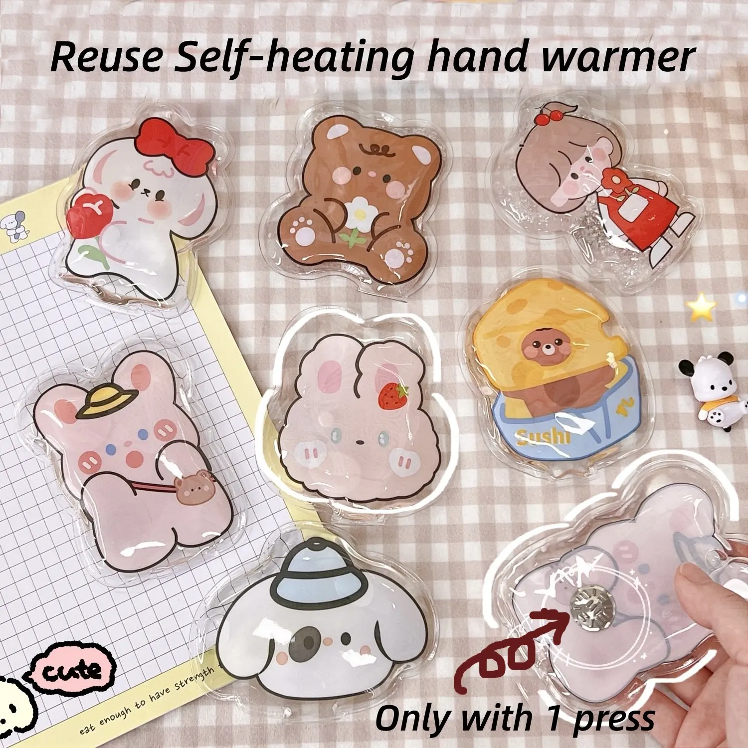 

Hot! Reusable Hand Warmer Winter Pocket Gel Self-heating Hand Warmer Cartoon Hand Warmer Instant Self Heating Pack