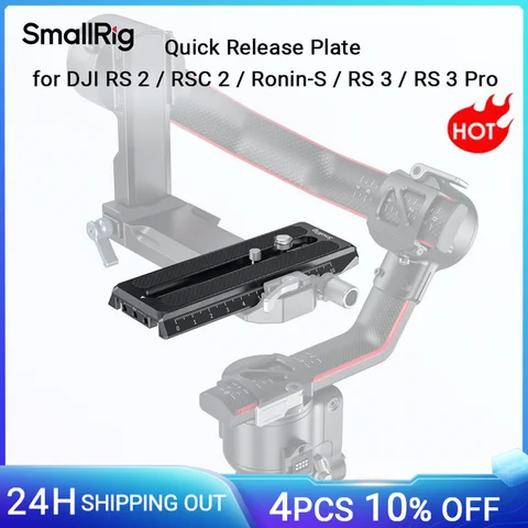 Placa de liberação rápida SmallRig Manfrotto para DJI RS3 /RS3 Pro/RS 2/RSC 2/RS 4/RS 4Pro/Ronin-S Gimbal com furo rosqueado 1/4 -3158B