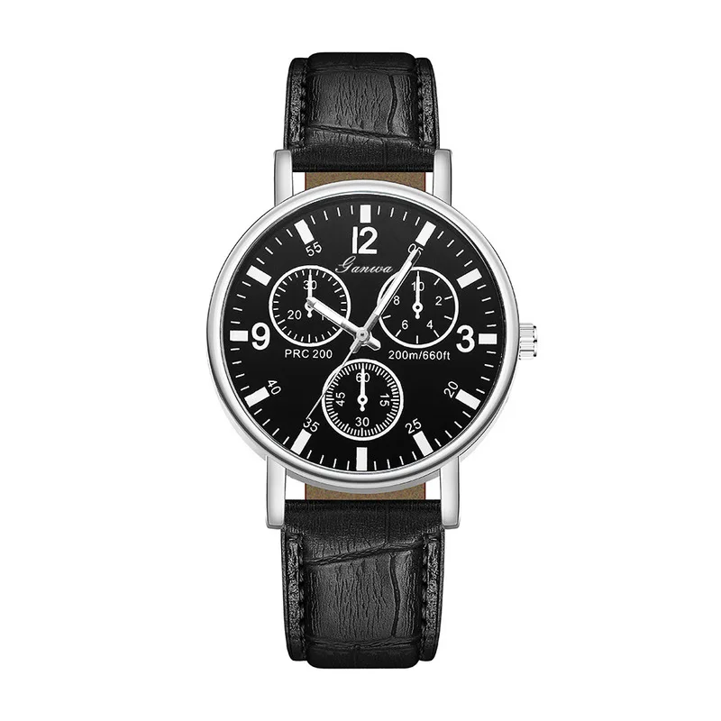 Classic Men's Quartz Wristwatch Soft Leather Strap Stylish Decorative Watch Ideal Gift for Special Occasions Daily Wear Boy Gift