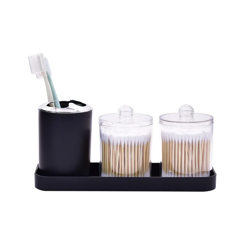 Bathroom Accessories Set 9 Piece Soap Lotion Dispenser Toothbrush Holder Soap Toilet Brush Trash Can Bathroom Essential Room Set