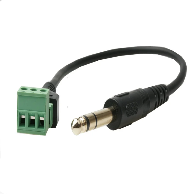 6.35mm 1/4 Stereo Audio Male to AV 3-Screw Terminal Female Adapter Connector 0.3m