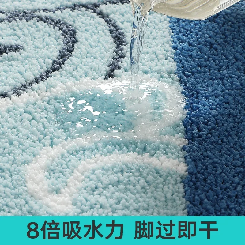 Bathroom Mats, Floor Mats, Bathroom Supplies, Absorbent and Non Slip, Machine Washable, High-quality, Home Decor, Flocking