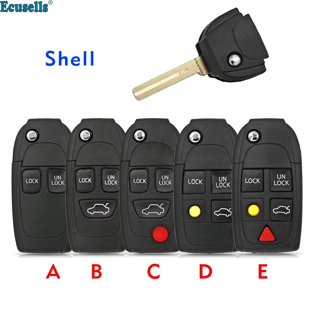 

2/3/4/5 Button Modified Flip Folding Remote Key Shell Key Case Fob for Volvo C70 S40 S60 S70 S80 S90 V40 V70 V90 XC70 XC9