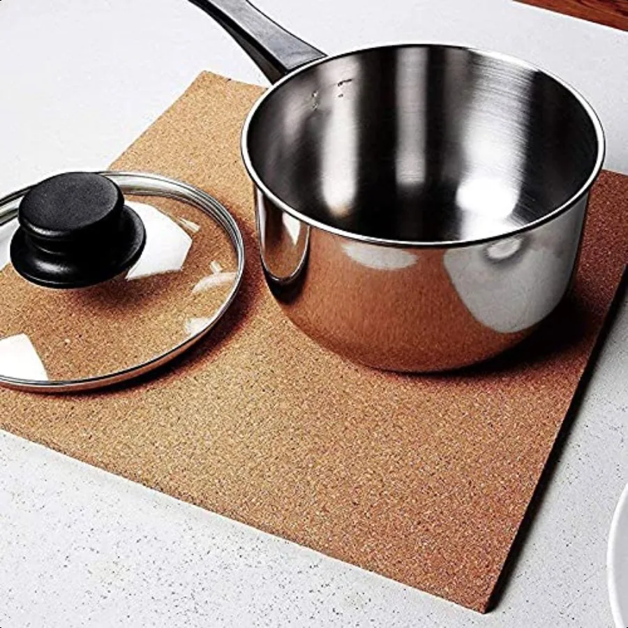 بلاط لوح الفلين 12 × 12 في 1 4 بوصة 4 عبوات من الورق المقوى المربع البني للمكتب ولوحات الإعلانات للجدران الوقايات اليدوية #2