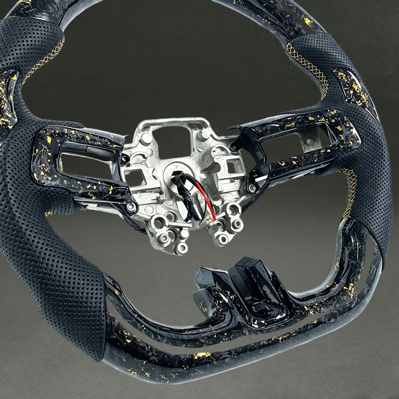 Gold New Forged Carbon Fiber Steering Wheel for Mustang 2015 2016 2017 2018 2019 2020 Support Custom Car Interior Accessories view 5