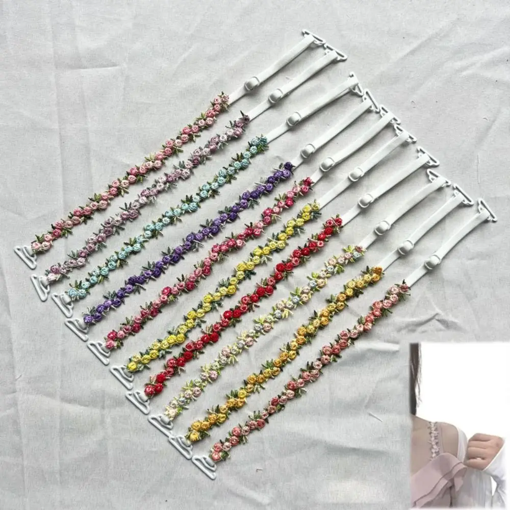 

New Removable Floral Bra Straps Polyester Lace Shoulder Straps Adjustable Decorative Bra Straps Replacement