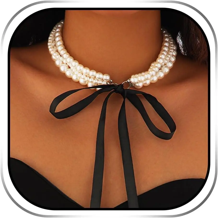 

Elegant Beaded Layered Pearl Choker for Women