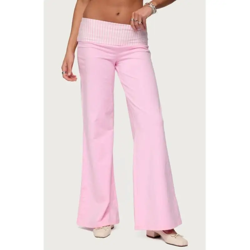 

ex High Waist Straight Leg Camouflage Pants Korean Sle Casual Trousers for Men And Women Strip Patterned Cargo Pants