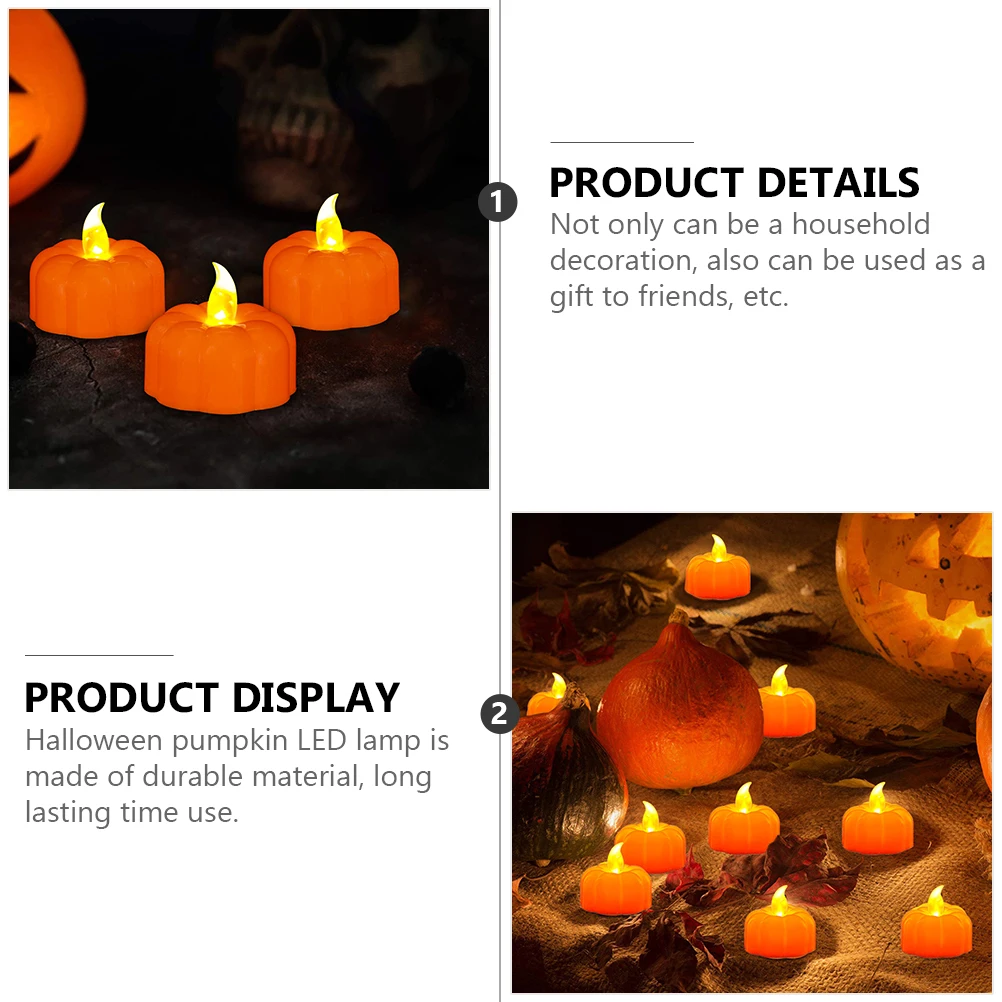 

Halloween Pumpkin LED Lamp Flicker Operated Decor Lantern Night Light Festive Home Party DecorPumpkin Lamp