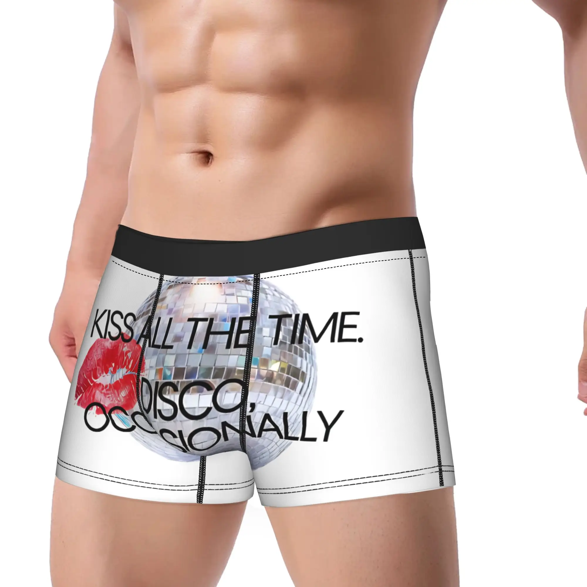 

Men's Boxer Briefs Shorts Panties Kiss All The Time Disco Soft Underwear Singer Homme Funny Plus Size Underpants