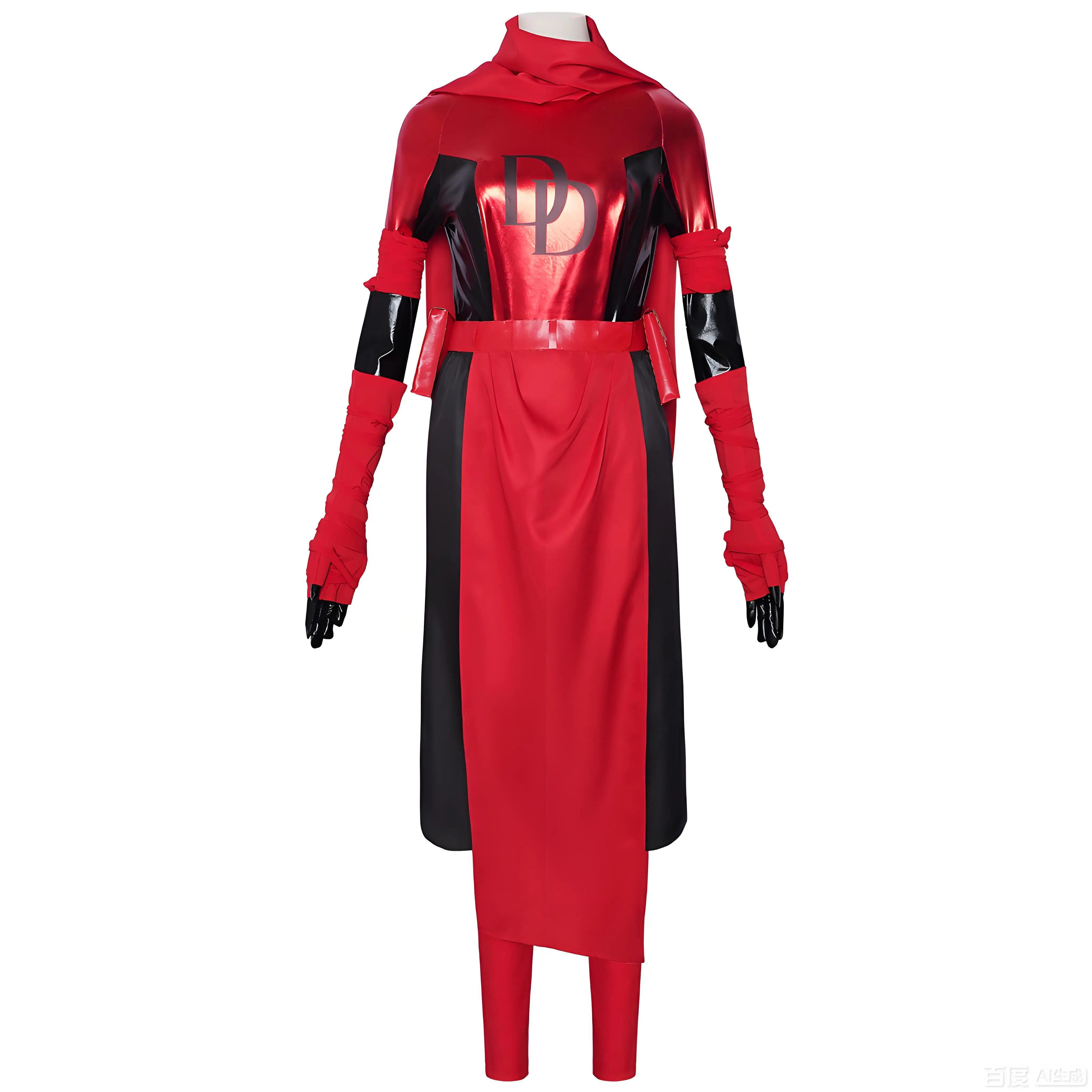 

Daredevil Elektra Cospaly Costume Woman Red Fantasy Uniform Halloween Carnival party Clothing Scarf Belt Glove Prop