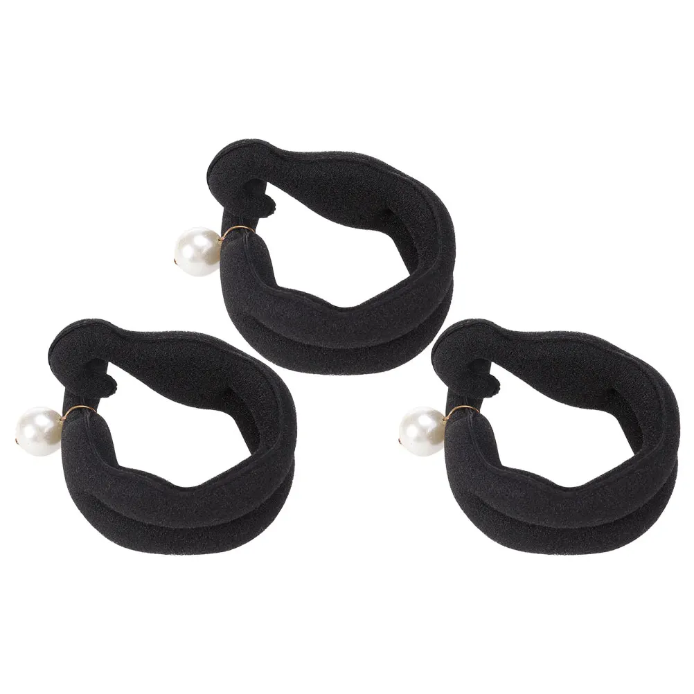 

3pcs Pearl Bun Maker Women Easy Styling Lightweight Portable Tool for Thin Lazy Bun Wrap Elegant Updo Solution Hair for Hair