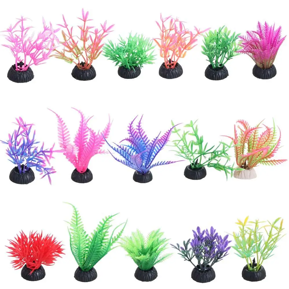 

Decorative Artificial Aquatic Plants Simulation Lifelike Water Weeds Ornament Mini Plastic Artificial Seaweed Fish Tank
