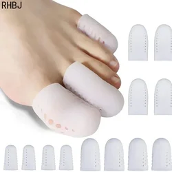 White Breathable Toe Protectors Sleeve Bunion Pads Cushion Big Toe Guards Silicone Toe Covers for Protection of Ingrown Toenails