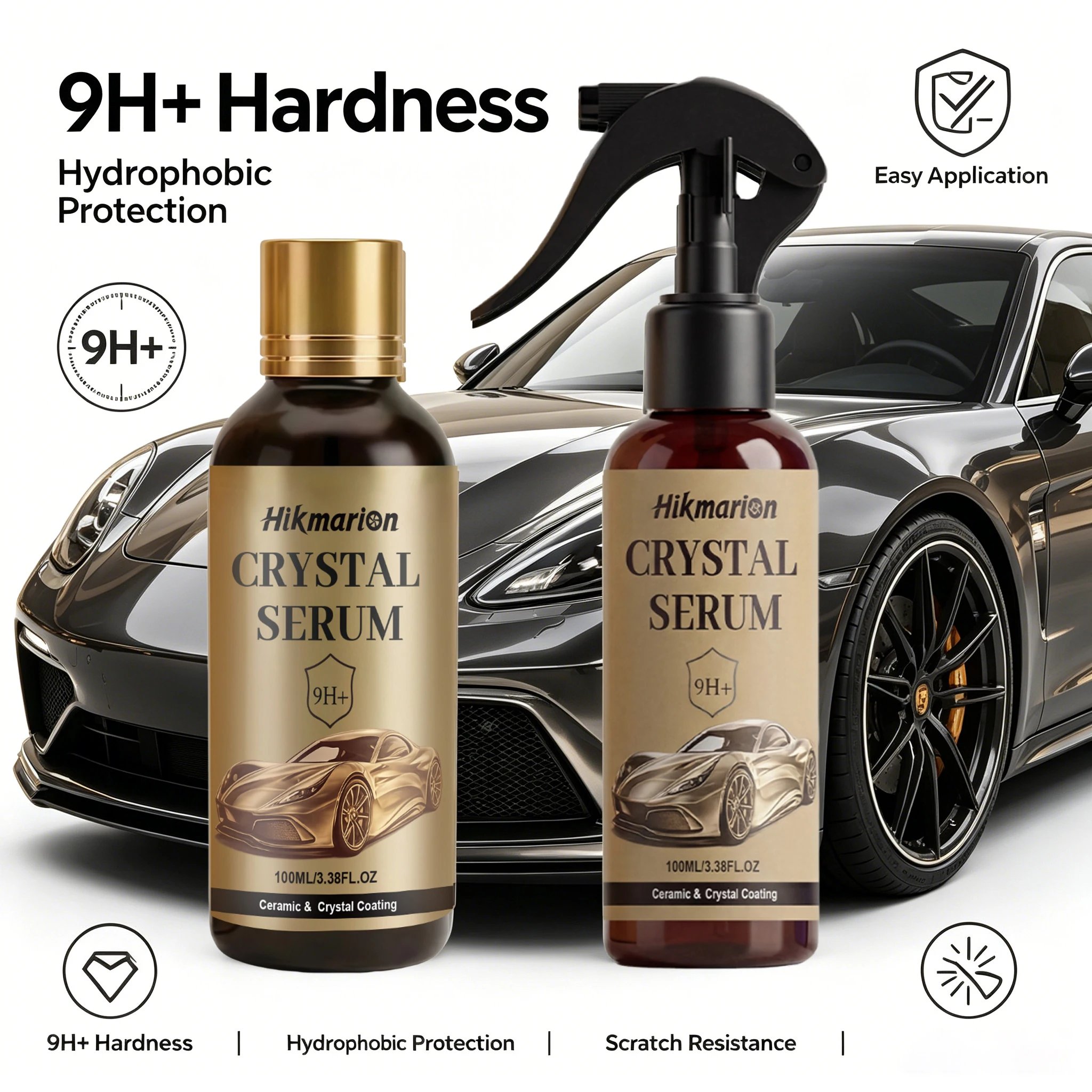Kit de Revestimiento Cerámico para Automóviles, Pintura para Autos, Cristalizado, Potenciador de Brillo, Antiincrustante, Resistente a los Arañazos, Hidrofóbico, Accesorios para Autos