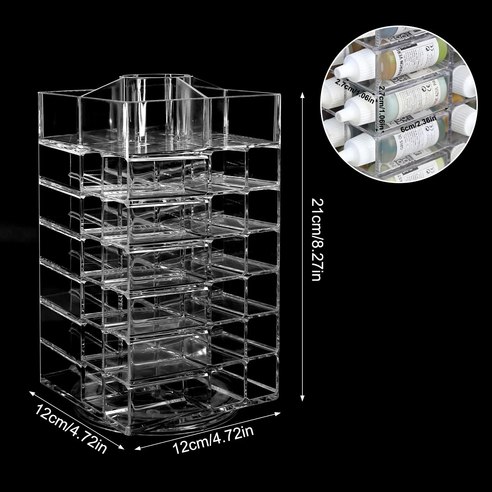 Evemodel 1pc Modell Farbe Organizer Pigment Flasche Spinning Rack Ständer Halter Pigmente Regal SN02