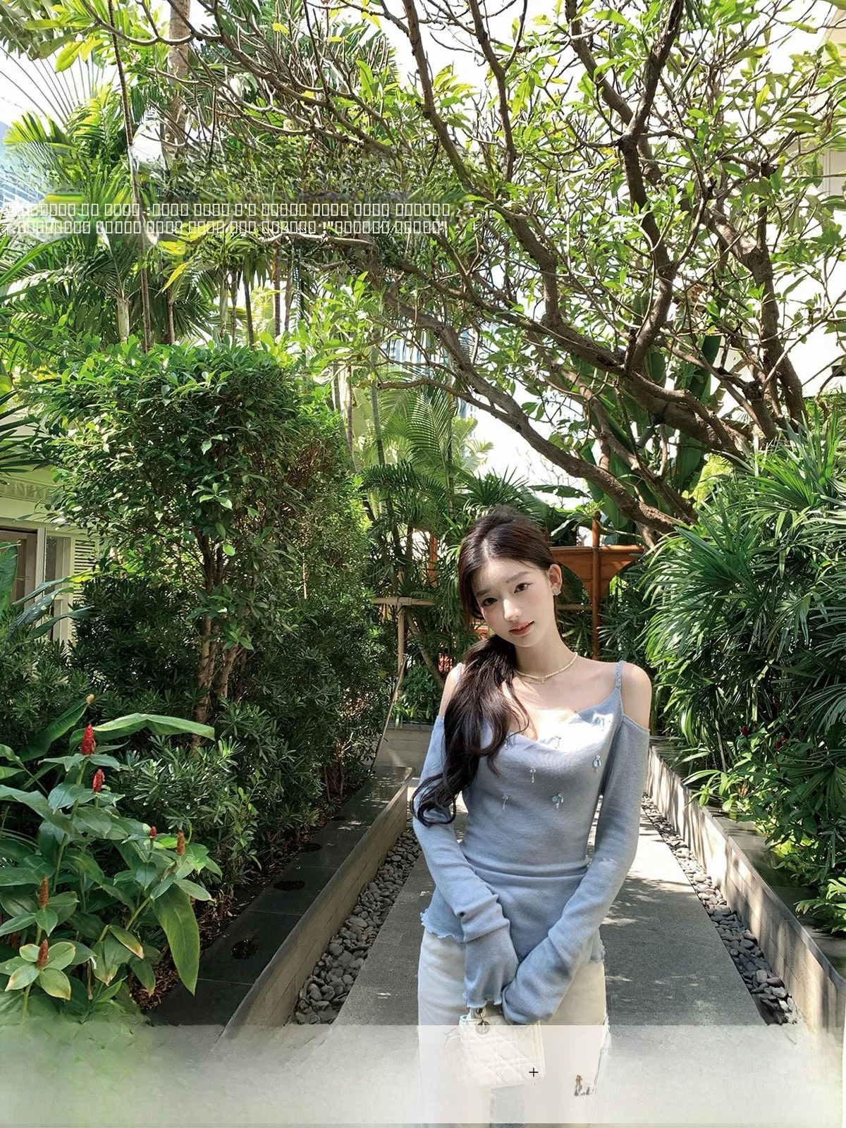 

Женский вязаный топ Ele Blue с открытыми плечами, облегающий, весенняя мода от Zhang Yuli, смесь полиэстера, нейлона, акрила и шерсти