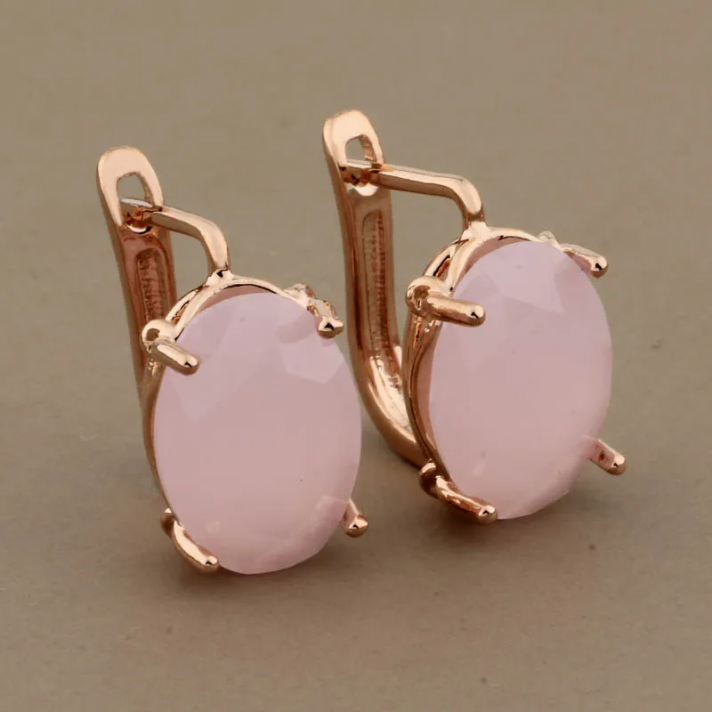 Vintage Hollow  Dangle Earrings Oval Shape Class Hanging Earrings 585 Rose Gold Color Wedding Simple Earrings For Women Gift