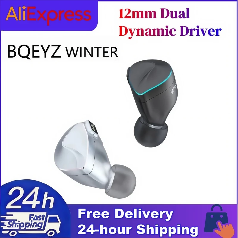 BQEYZ Winter 12mm Dual Dynamic Driver HIFI in Ear Wired Earphone with Bone Conduction Monitor with 0.78 2Pin Silver Plated Cable
