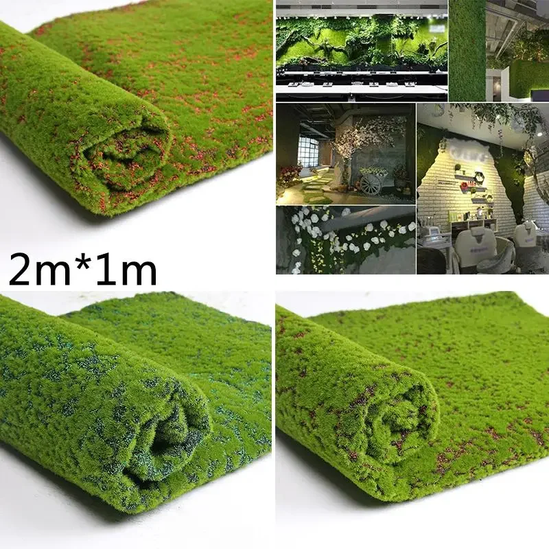 Tapis Mural en Mousse de Gazon, Plantes Artificielles, Faux Polymères Verts, Décor pour Sol de Maison, Mariage, Jardin Extérieur, Micro Paysage