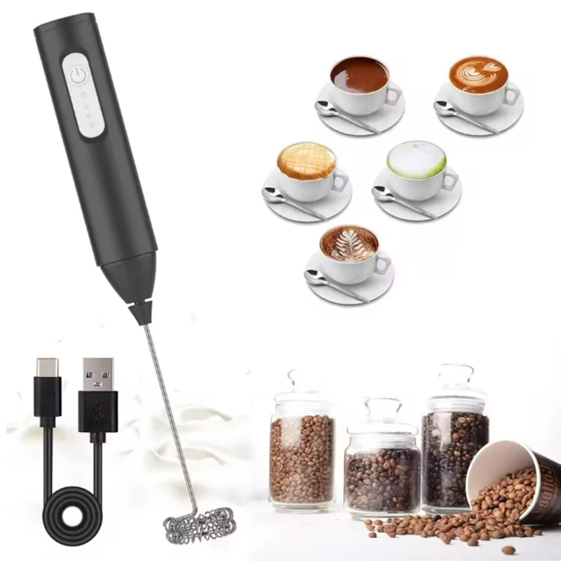 ミニ USB 充電式ミルク泡立て器 3 スピード電動泡立て器コーヒー泡立て器ミキサーハンドルブレンダー卵ビーターキッチン家電