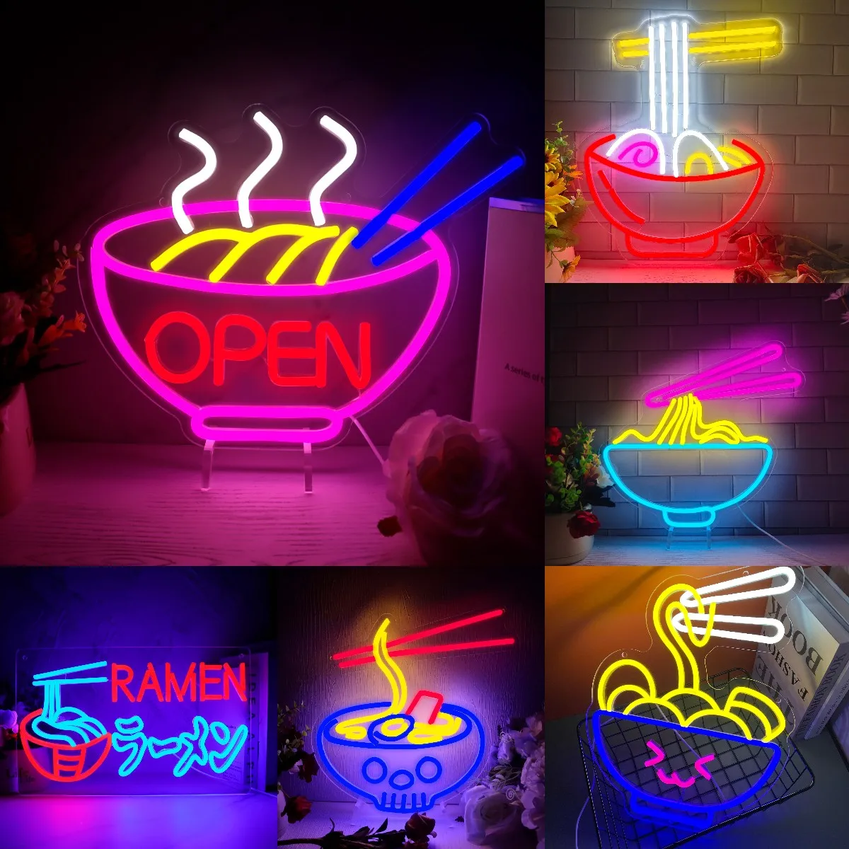 ramen neon led sign para wall decor light up noodle signs restaurante casa bar sala de cozinha cafe loja 01