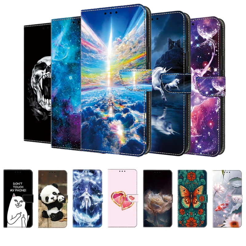 3D Flower pattern Painted Magnetic Wallet Flip Leather Case For Xiaomi 14 13 13T 12 12X 12T 11 11T 10 10T 10i 9 Pro Lite 4G/5G