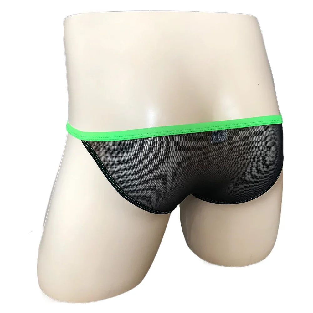 Calzoncillos de tiro bajo para hombre, ropa interior ultrafina estampada, bragas con bolsa para bulto, bragas de seda de hielo suave, bragas Sissy Gay eróticas Lingeri