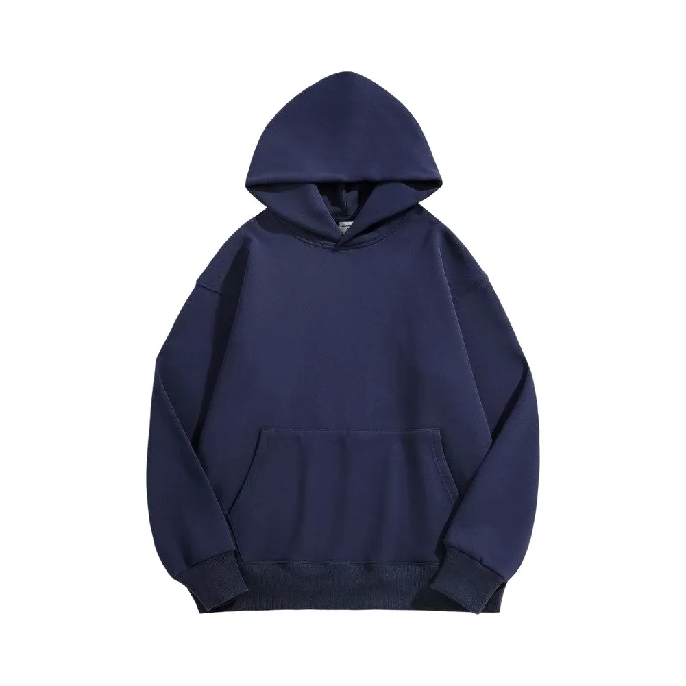 Men's Heavy Weight Long Sleeve Hoodie Sweatshirt Solid Color Casual Wear for Autumn Winter Season Hooded Comfort Top