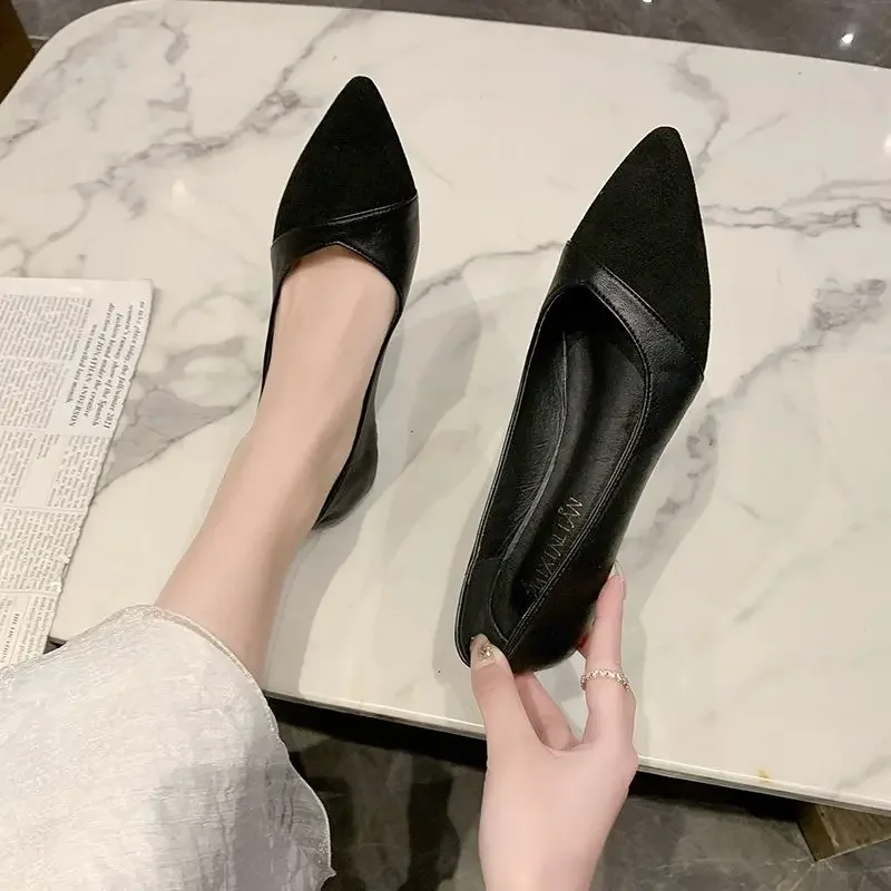 Low Heel Elegant Pointed Toe Woman Flats Non Slip Shoes For Women Hot Trendy Price Trend Cheap Liquidation Clearance