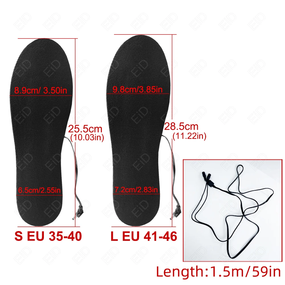 Eid usb wiederauf ladbare beheizte Einlegesohlen Größe 35-46 anpassbare elektrisch beheizte Schuhe Pad für Outdoor-Ski Winter Fuß wärmer