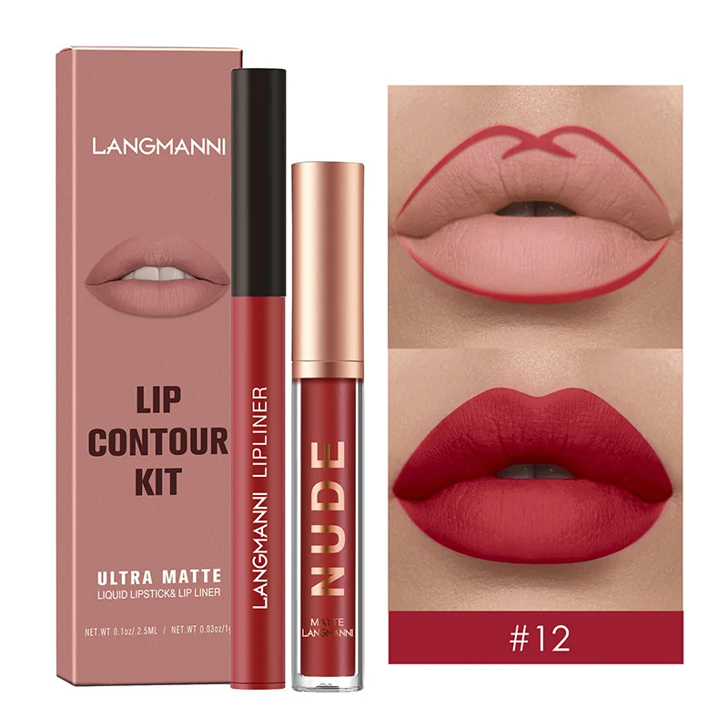 Waterproof Lip Liner Pencil Set Long Lasting Matte Sexy Plumper Peel off Lipliner Contour Tint Gloss Lipstick Makeup Pencil