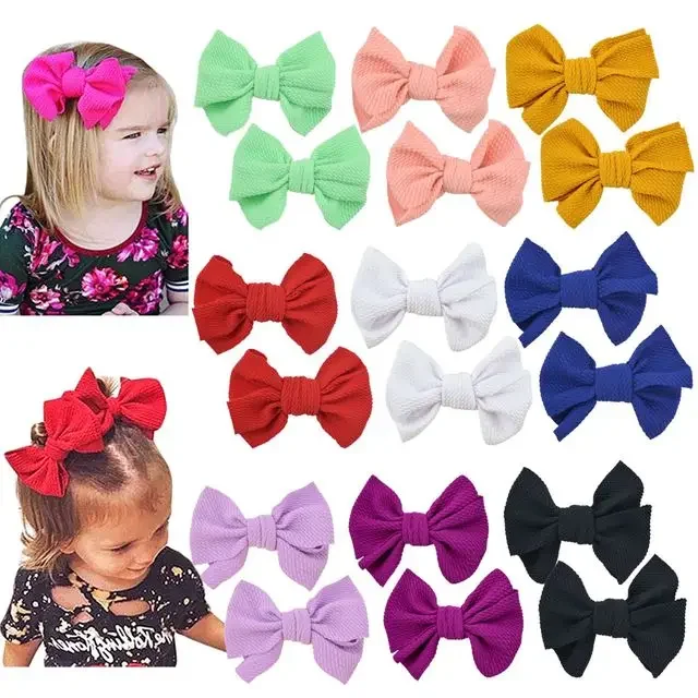 2pcs Messy Bow เด็กทารกเด็กหญิงคลิปผม Headwear ริบบิ้น Bowknot Barrettes Headwear เด็ก Bebes Knot Hairbow Hairpins