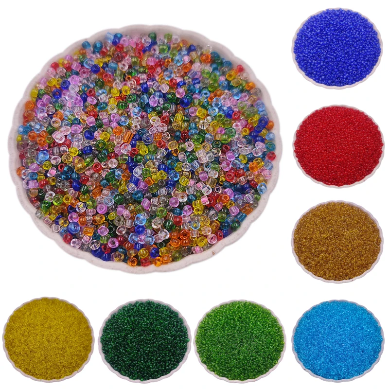 7-8g/bag 2mm Acrylic Mini Seed Beads Jewelry Making Craft DIY Loose Transparent Round Beads for Necklace Bracelet Pendant