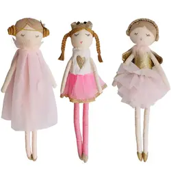 50CM Pink Dress Girl Soft Plush Toy Crown Princess Stuffed Girl Doll Nortic Style Home Decor Doll Kids Birthday Gift