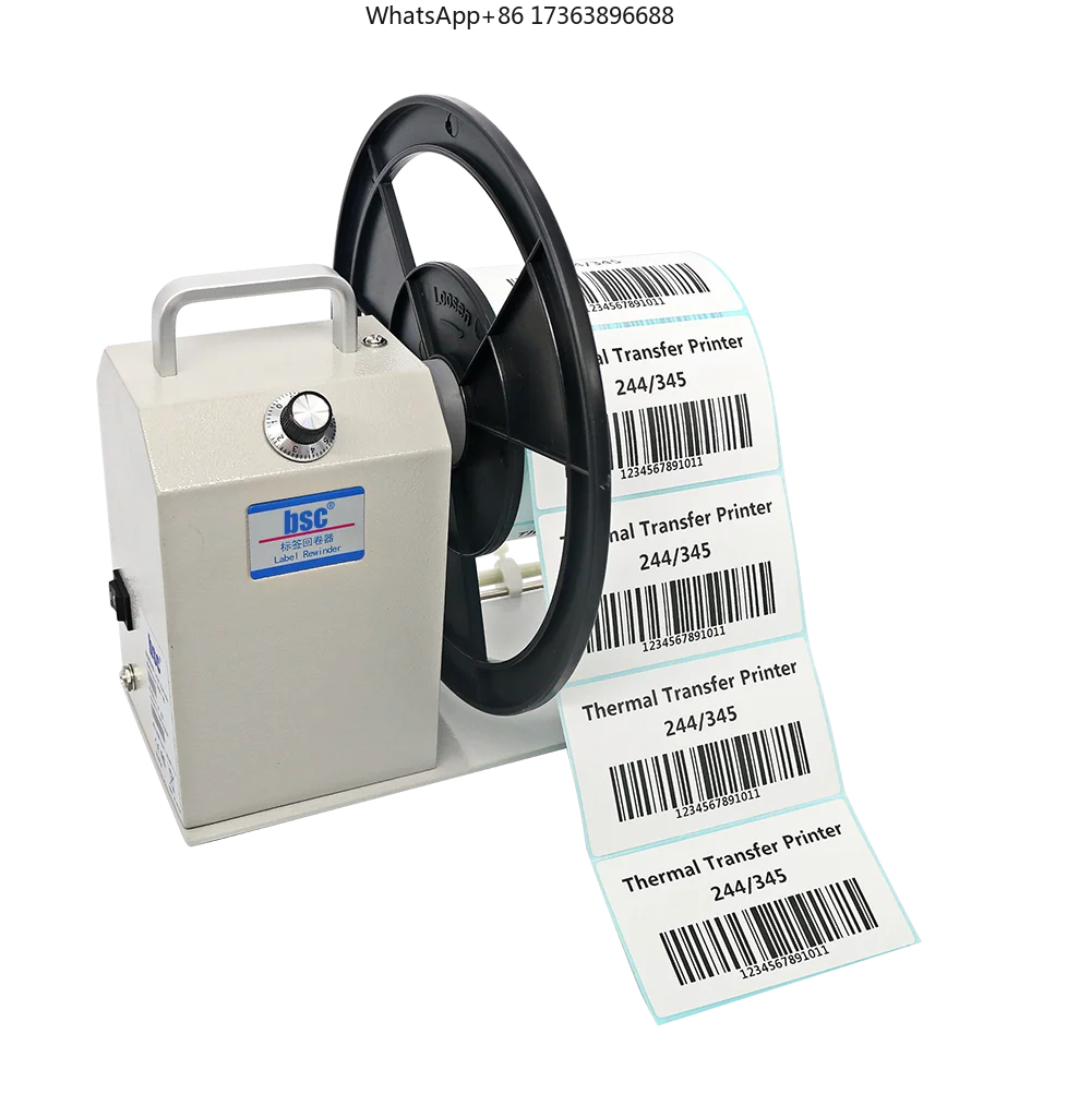 Double Sensing Rod BSC Q6 Automatic Sticker Label Rewinder Machine Sticker Rewinder and Winder Tabletop Label Rewinder