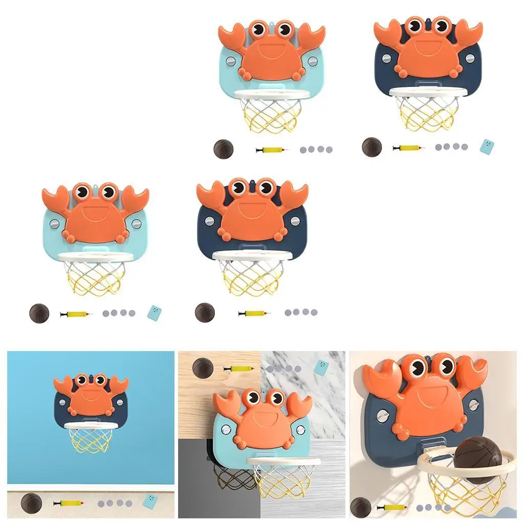 Suction Cup Basketball Hoop with Inflatable Pump Accessories Over The Sports Gym Game Activities Toy Set for Kids