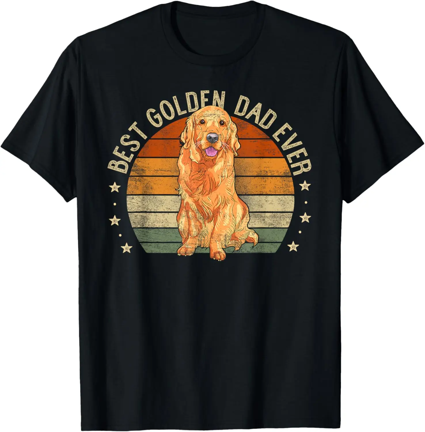 

Best Golden Dad Ever Retro Golden Retriever Gifts Dog Daddy T-Shirt