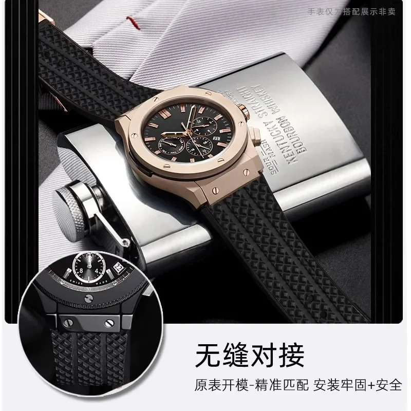 Silicone Watch Band For HUBLOT BIG BANG Men Waterproof Watch Accessories Strap Wristband Rubber Watch chain 26*19mm