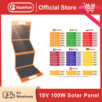 FF Flashfish 18V 100W Foldable Solar Panel Portable Solar Charger DC Output PD Type-c QC3.0 for Phones Tablet Camping RV Trip