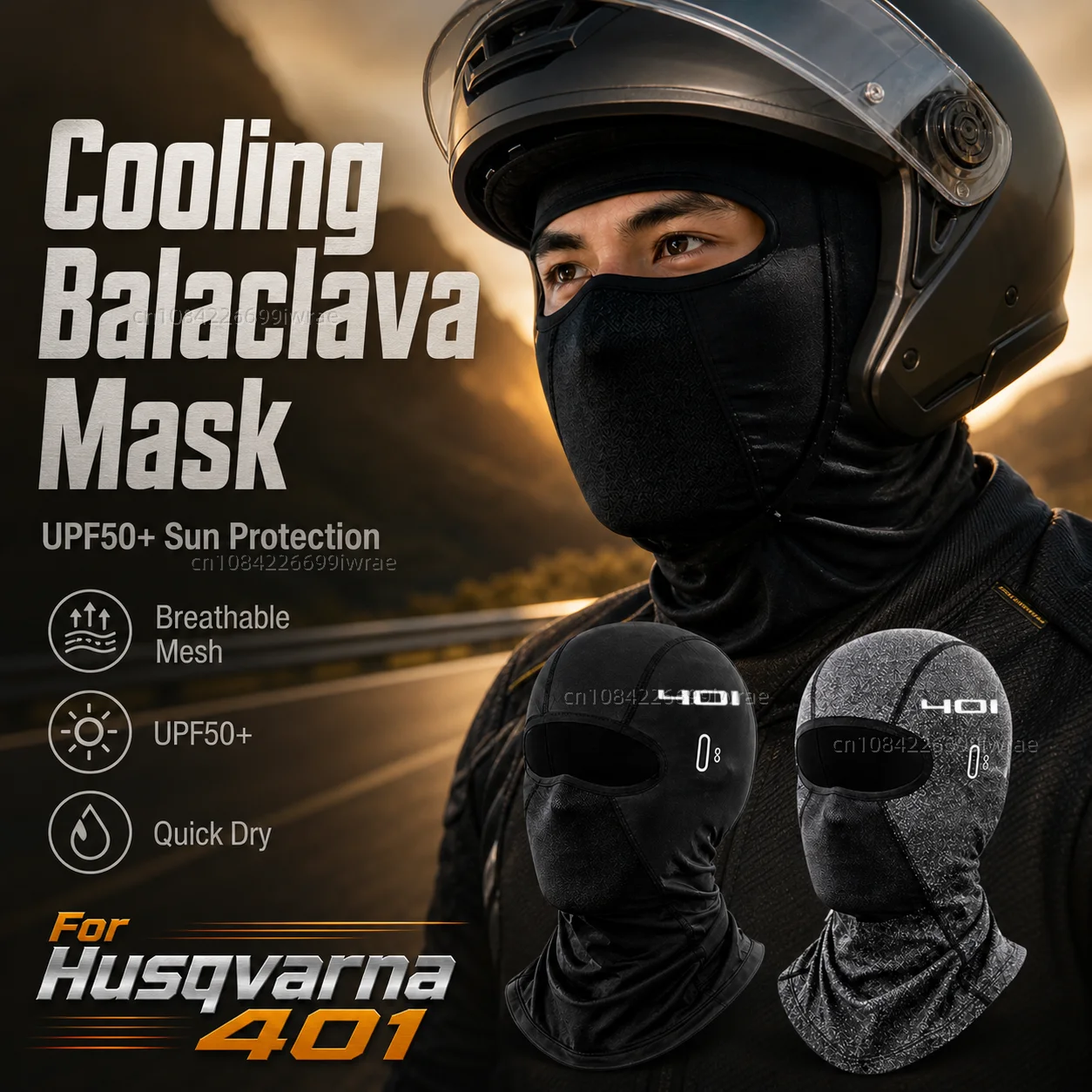 Cooling Motorcycle Balaclava Mask UPF50+ UV Protection Breathable Face Cover Summer For Husqvarna Svartpilen 401 Vitpilen 401