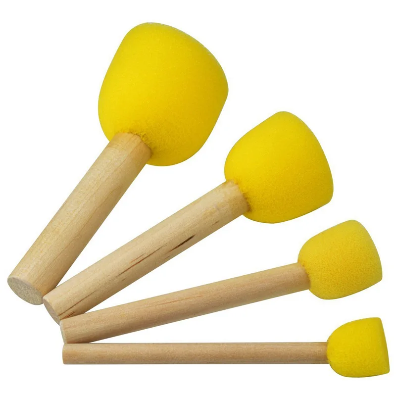 

L67A 20 PCS Round Sponges Brush Set Kids Painting Tools - Sponge Painting Set DIY Painting Tools in 4 Sizes for Kids