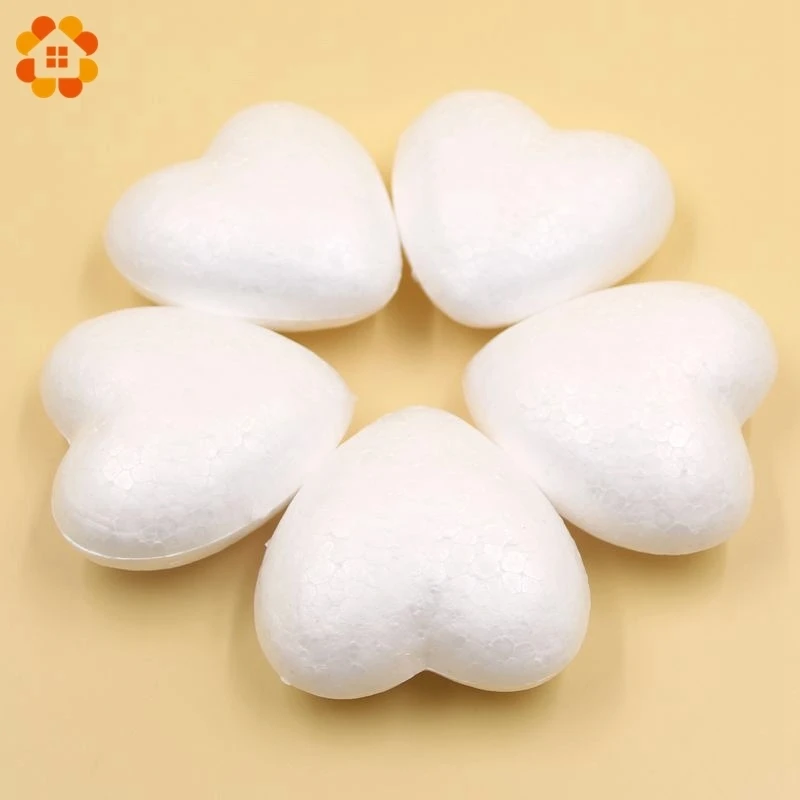 10PCS White Heart Shape Modelling Polystyrene Styrofoam Foam Ball DIY Christmas Ornaments Gifts Birthday Wedding Decor Supplies
