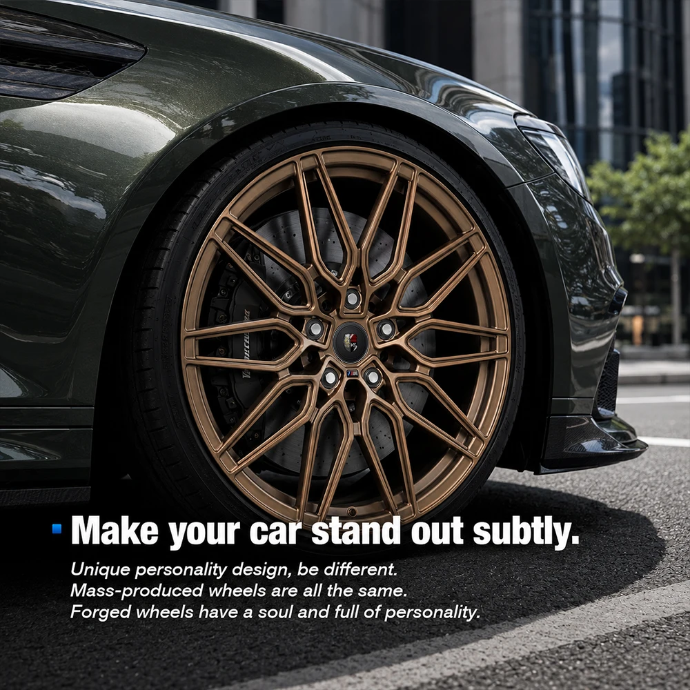 Full Matte Bronze Mesh Multi Spoke 6061-T6 Forged Wheel Rims Custom Fit Sedan SUV WheelsB8,B9,C7,C8,Q5 FYF20,F30,F35,G20,G30