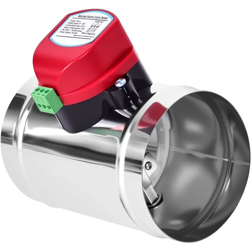 2Pcs 4In Motorized Duct Damper-Adjustable Volume Balancing & Backdraft Damper Control,Airflow Control Damper