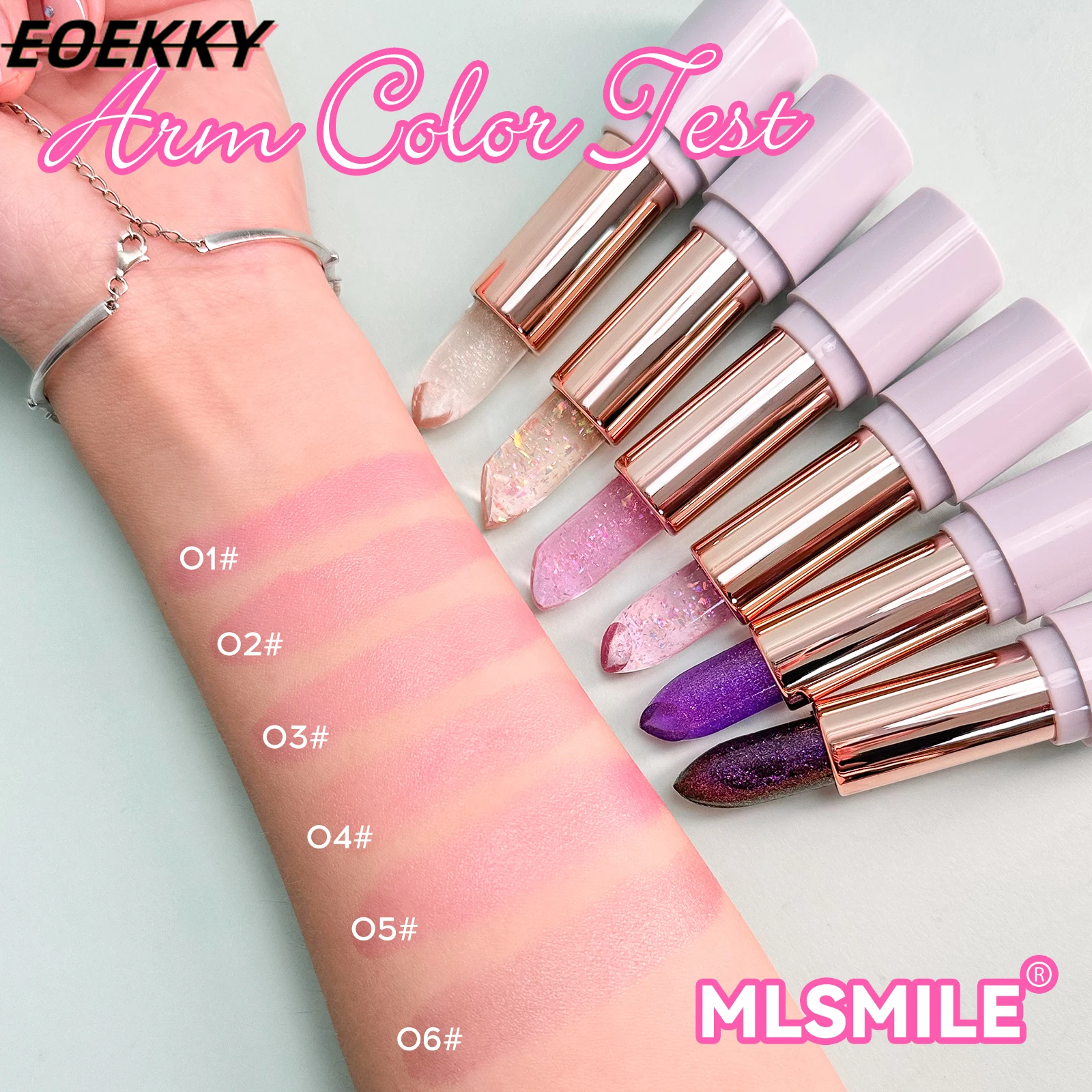 EOEKKY chameleon dragon mouth red jelly transparent chameleon lipstick lasting shiny gold foil lipstick cosmetics products