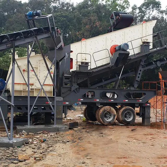 Mobile Impact Crusher Fine Powder Crusher Station Wheeled Mobile Impact Crusher Plant For Rock