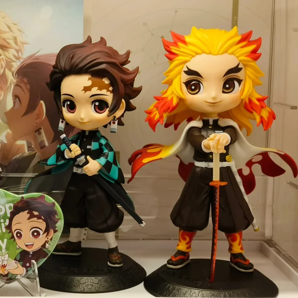 Neue Anime 15cm Demon Slayer Figur Nezuko Tanjirou Zenitsu Inosuke Kyoujurou Giyuu Kawaii Qposket PVC Modell Spielzeug Kindergeschenk
